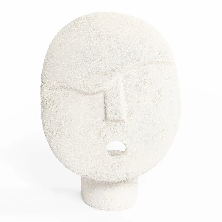 Decorative Abstract Head Accent, Cream