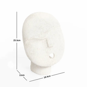 Decorative Abstract Head Accent, Cream
