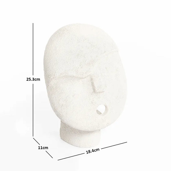 Decorative Abstract Head Accent, Cream