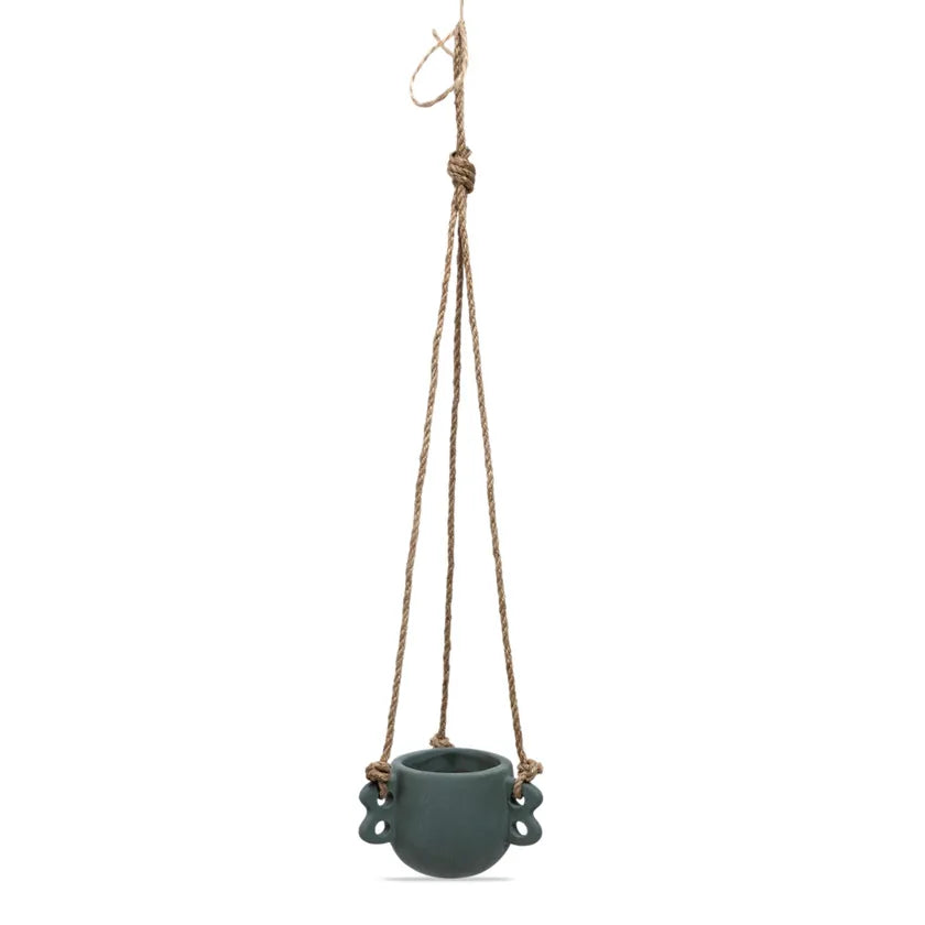 Ceramic Hanging Planter, Green