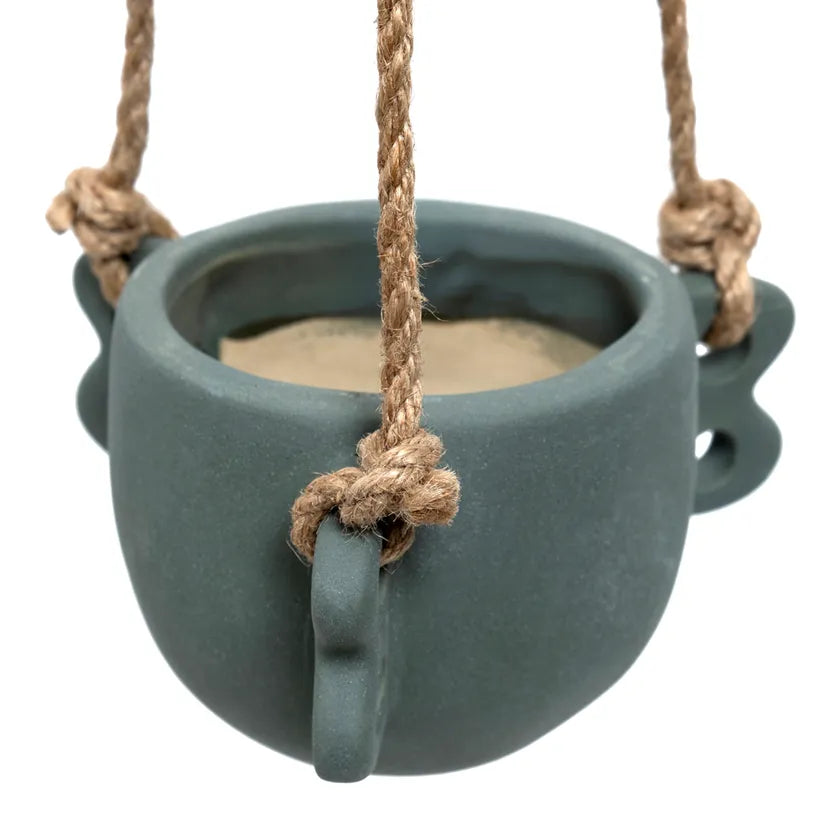 Ceramic Hanging Planter, Green