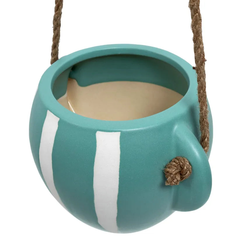 Ceramic Hanging Planter Stripe