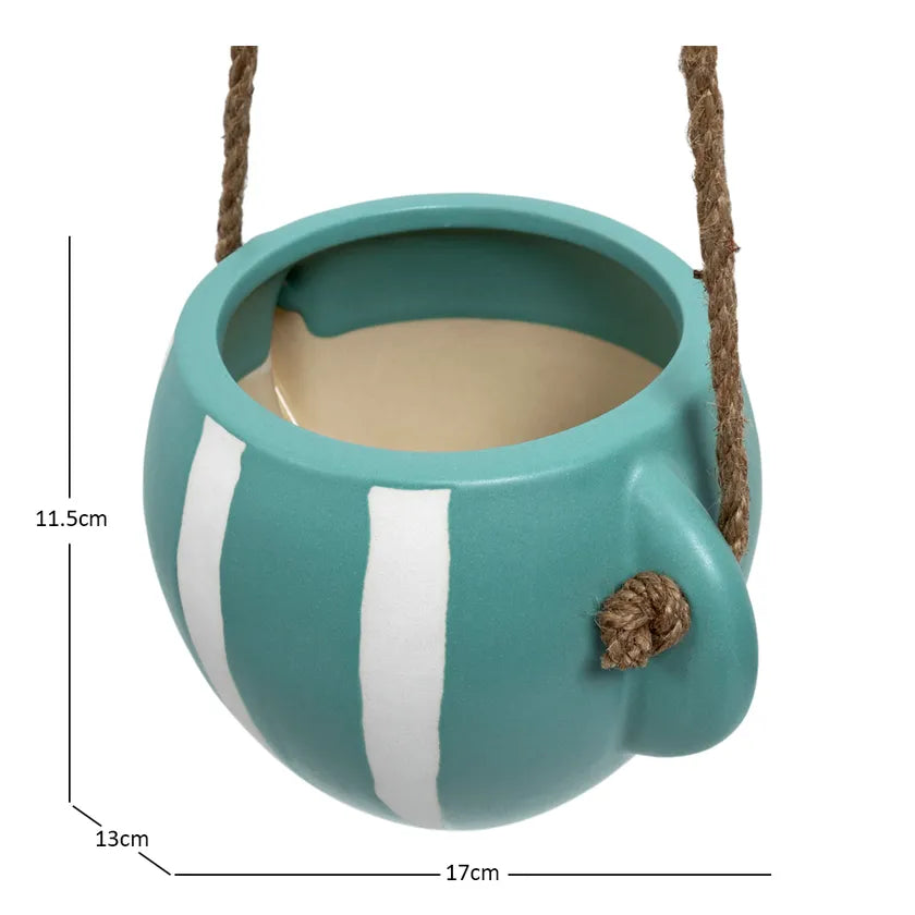 Ceramic Hanging Planter Stripe