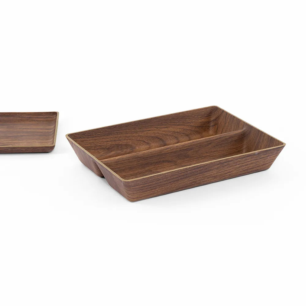 Tokyo 2 Compartment Large Deep Plate, Mahogany -28x21cm