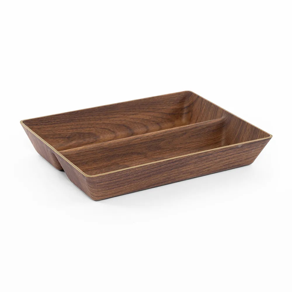 Tokyo 2 Compartment Large Deep Plate, Mahogany -28x21cm