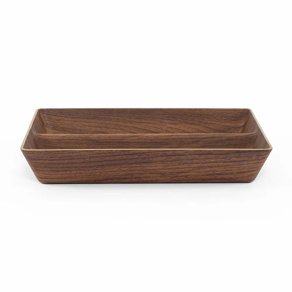 Tokyo 2 Compartment Large Deep Plate, Mahogany -28x21cm