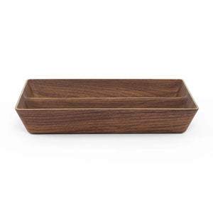 Tokyo 2 Compartment Large Deep Plate, Mahogany -28x21cm