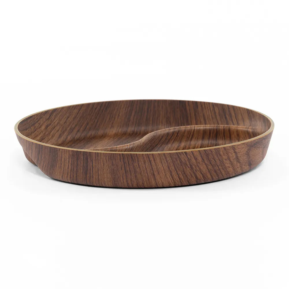 Tokyo Yin Yang 2 Compartment Dish, Mahogany-21x21cm