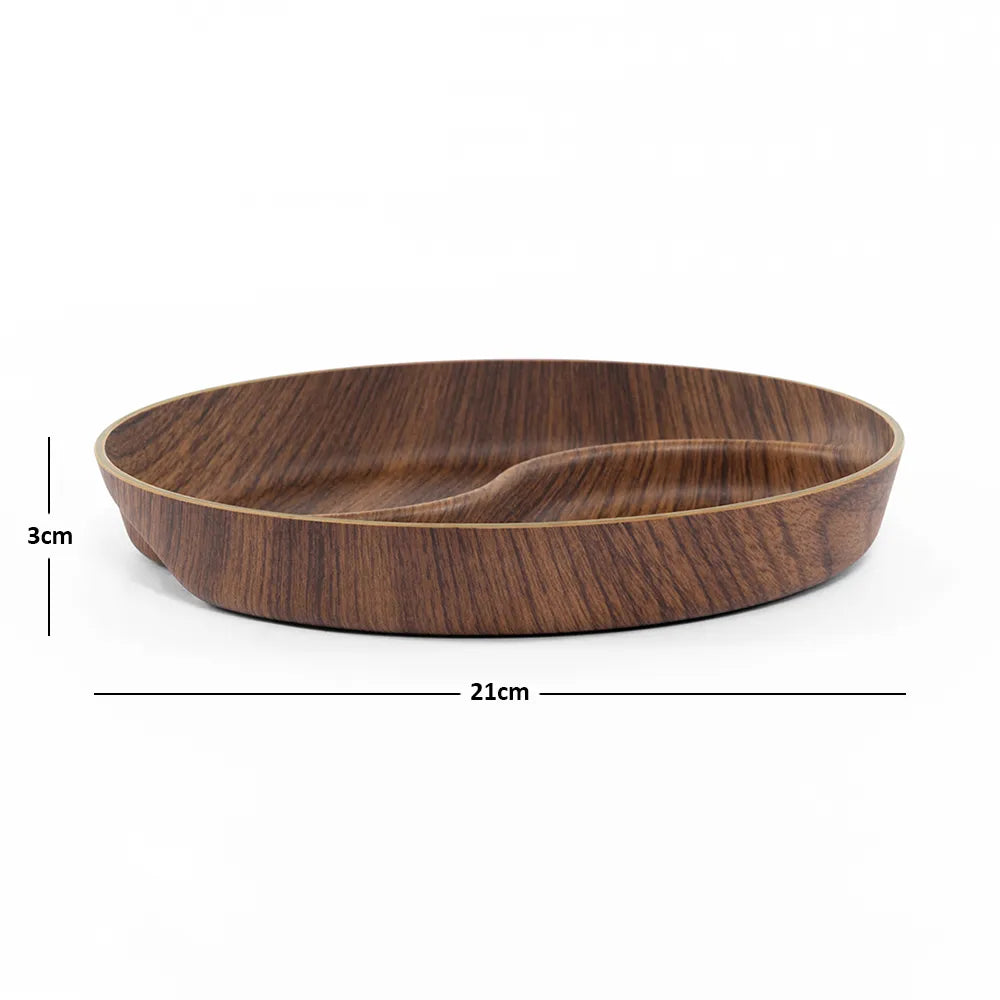 Tokyo Yin Yang 2 Compartment Dish, Mahogany-21x21cm