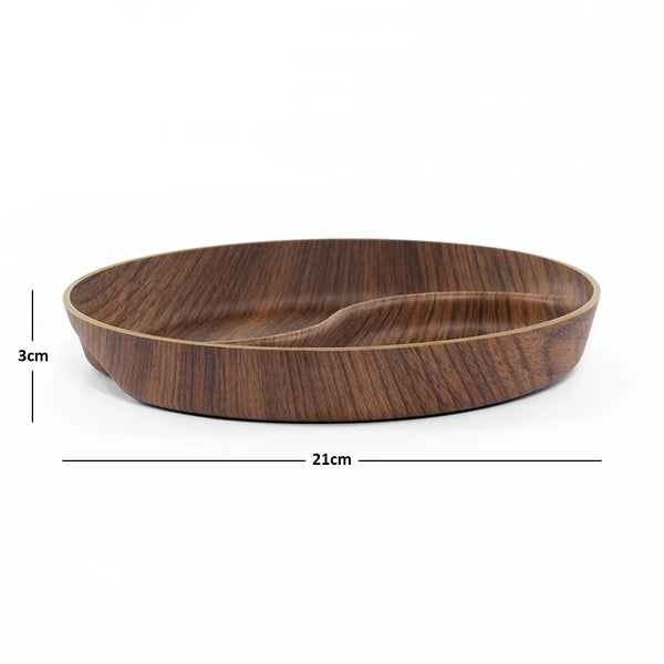 Tokyo Yin Yang 2 Compartment Dish, Mahogany-21x21cm
